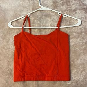 Red cropped top